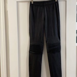 Black faux biker tights